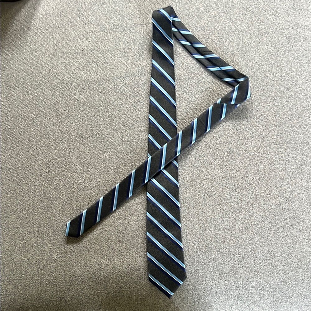 Bespoke Black and Blue Striped Tie